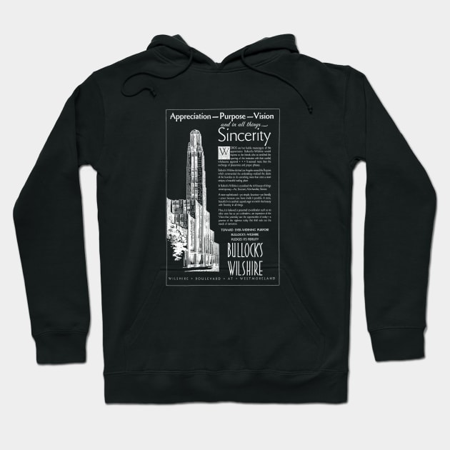 Bullock's Wilshire Grand Opening 1929 (white) Hoodie by vokoban